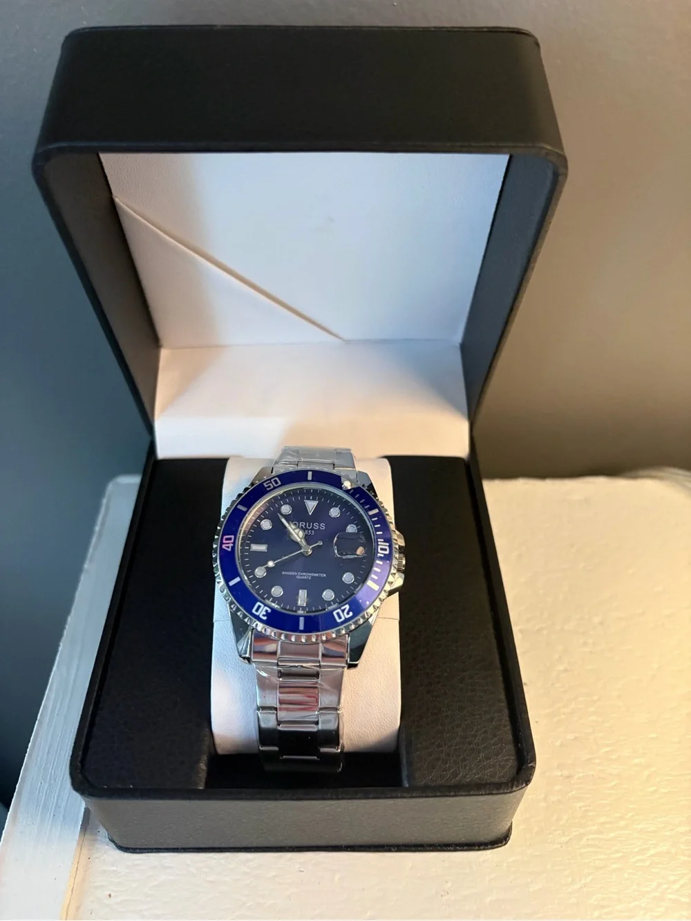 Lorus Blue Dial Stainless Steel Diver-Style Watch
